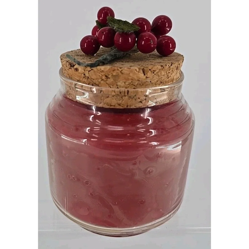 VTG NEW Original Recipe Scent By Mrs. Baker, 26 Oz Jar Candle W/ Holly Berry Top